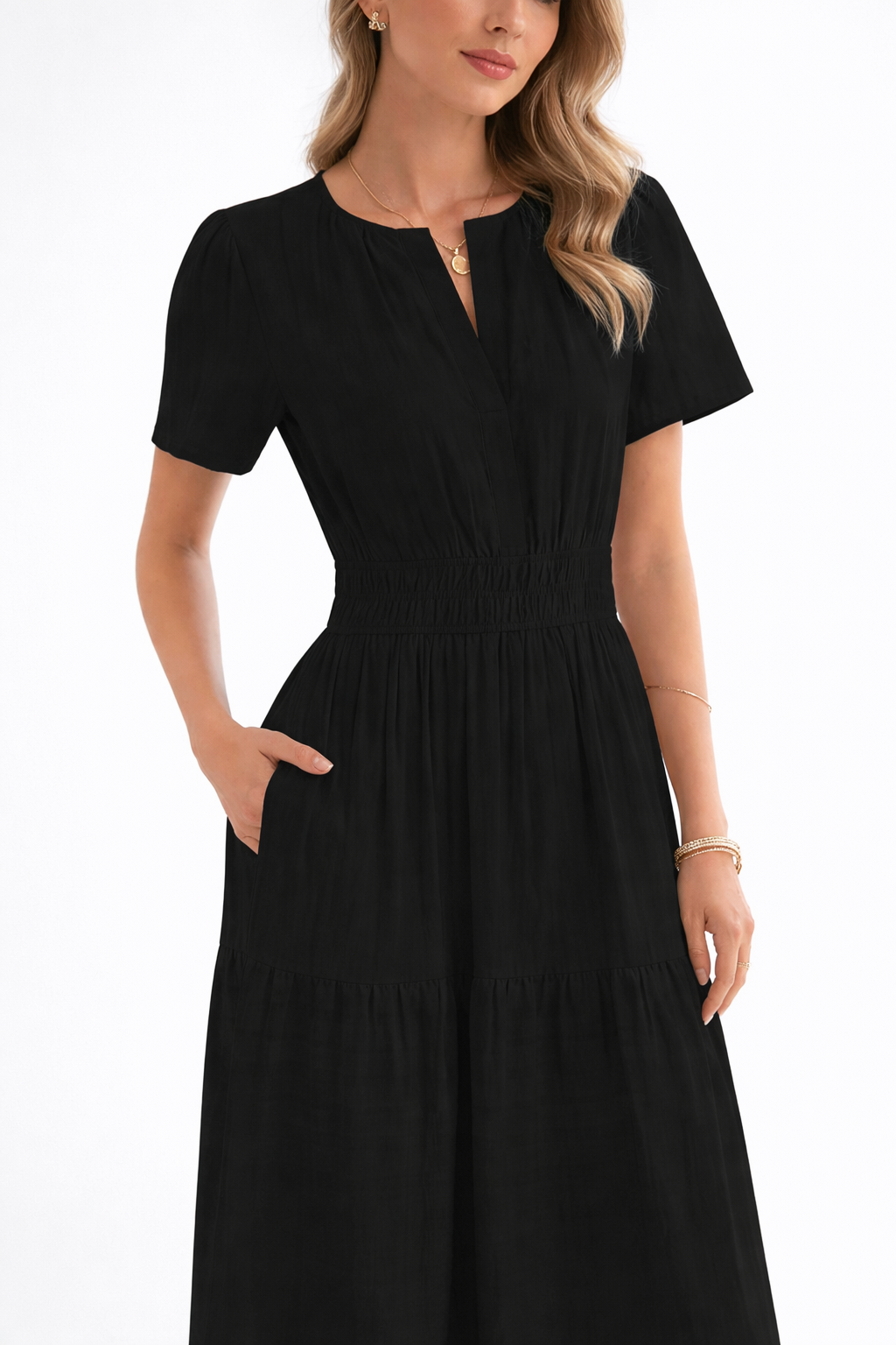 Black Women’s Summer Midi and Maxi Dress – with Pockets