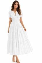 White Women’s Summer Midi and Maxi Dress – with Pockets