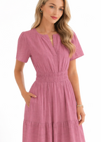 Dusty Pink Women’s Summer Midi and Maxi Dress – with Pockets