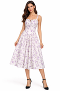 Purple Floral Corset Summer Spring Dress for Women
