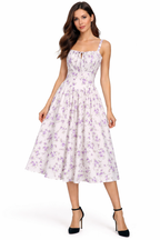 Purple Floral Corset Summer Spring Dress for Women