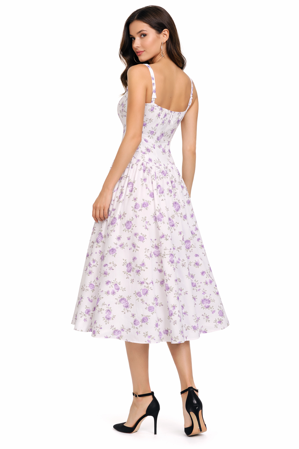 Purple Floral Corset Summer Spring Dress for Women