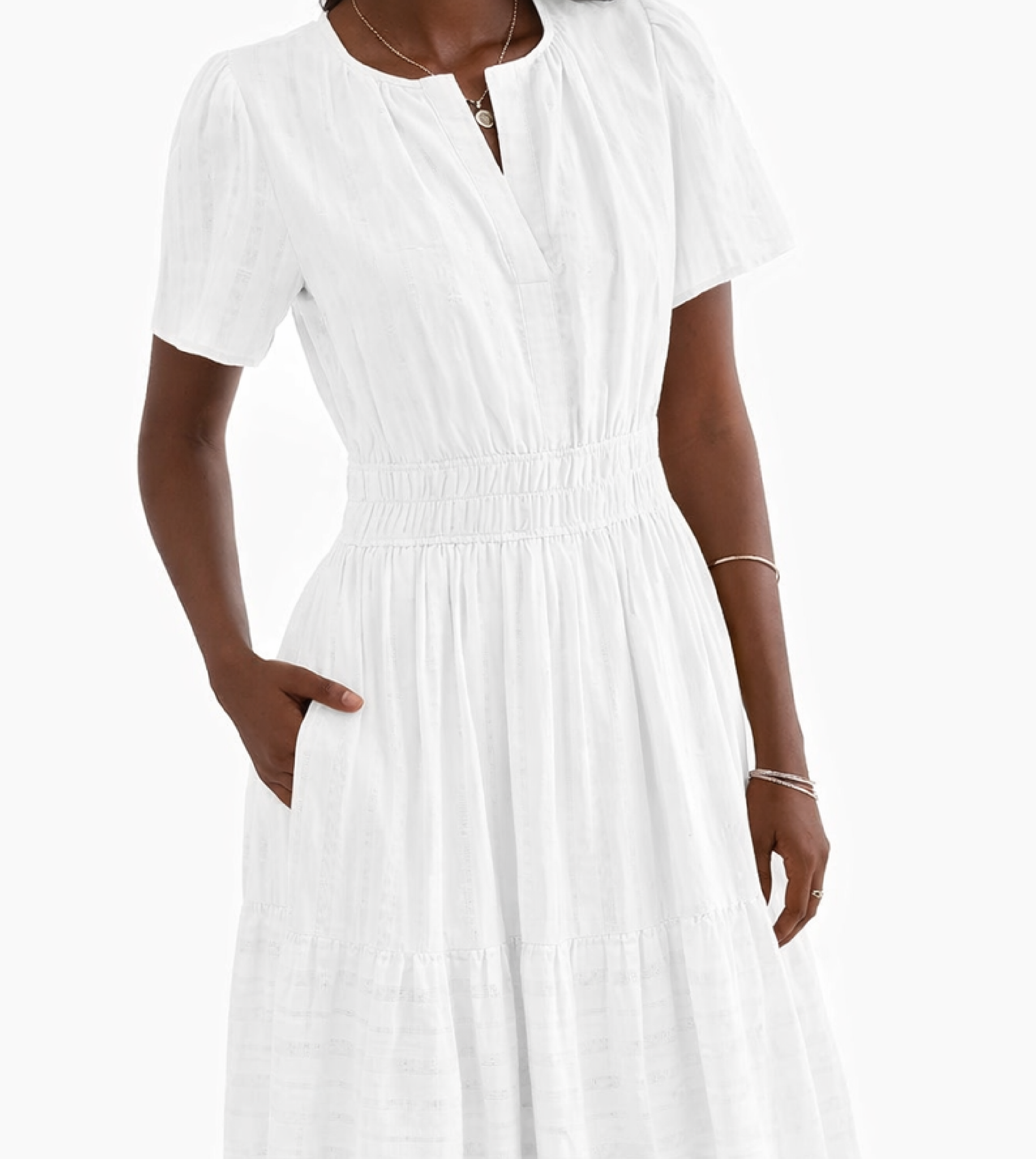 White Women’s Summer Midi and Maxi Dress – with Pockets