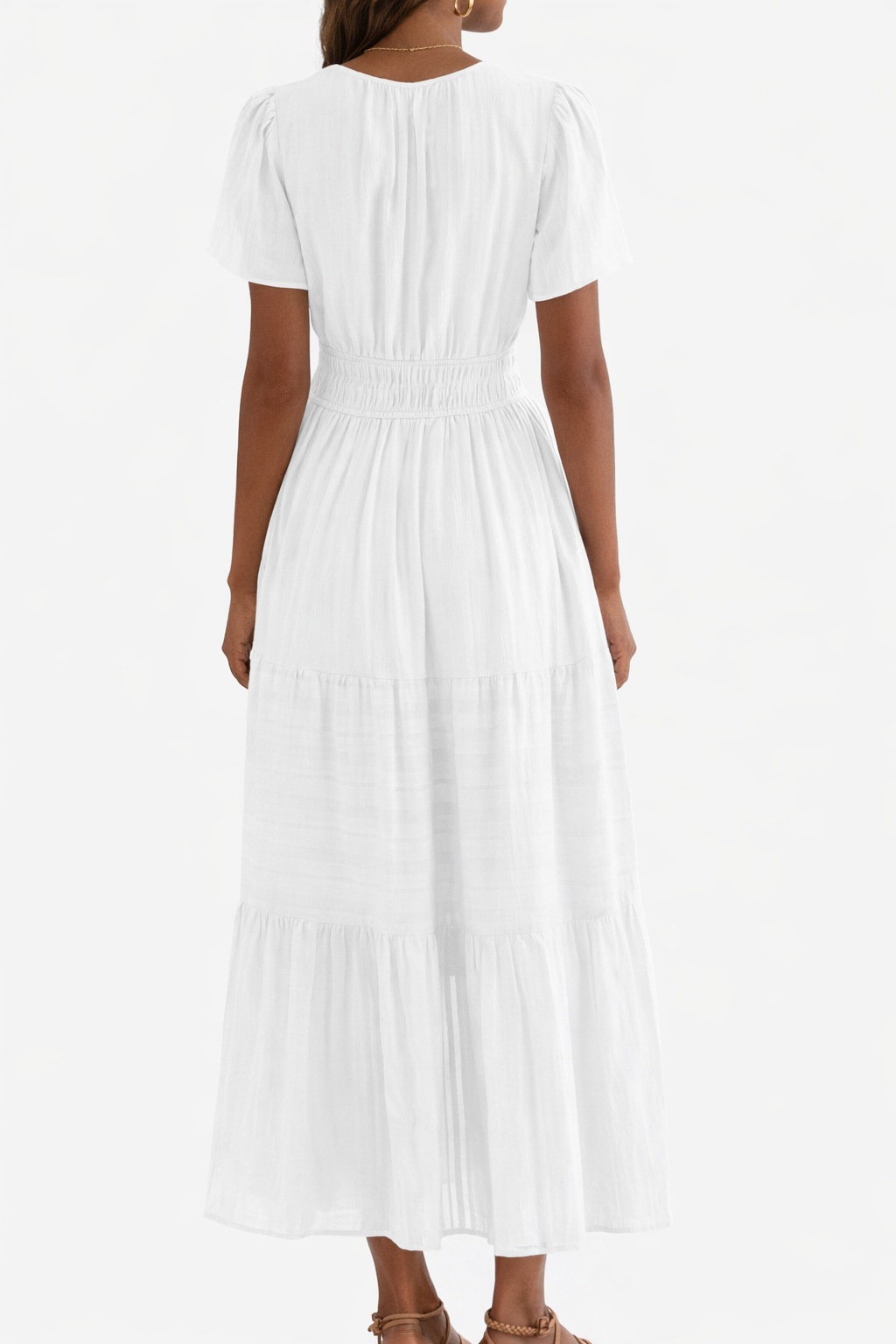 White Women’s Summer Midi and Maxi Dress – with Pockets