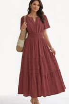 Brown Red Women’s Summer Midi and Maxi Dress – with Pockets