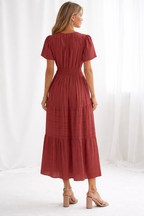 Brown Red Women’s Summer Midi and Maxi Dress – with Pockets