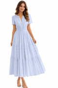 Light Blue Women’s Summer Midi and Maxi Dress – with Pockets
